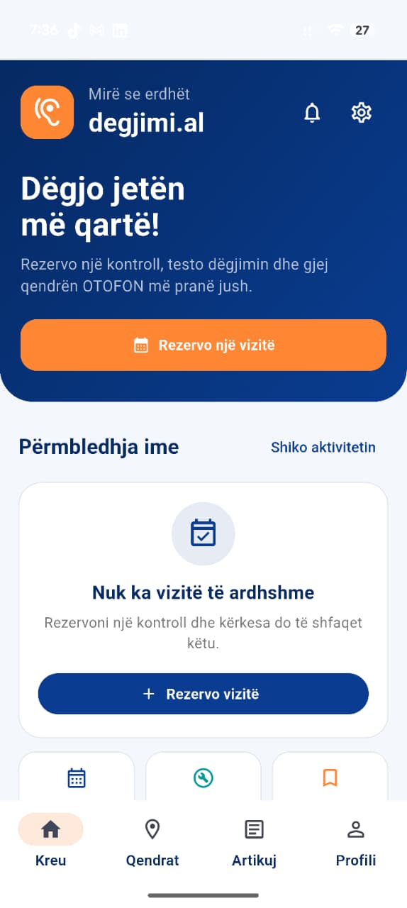 Testi në aplikacionin degjimi.al