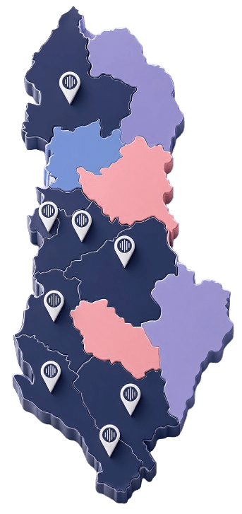 Harta e qendrave Otofon në Shqipëri